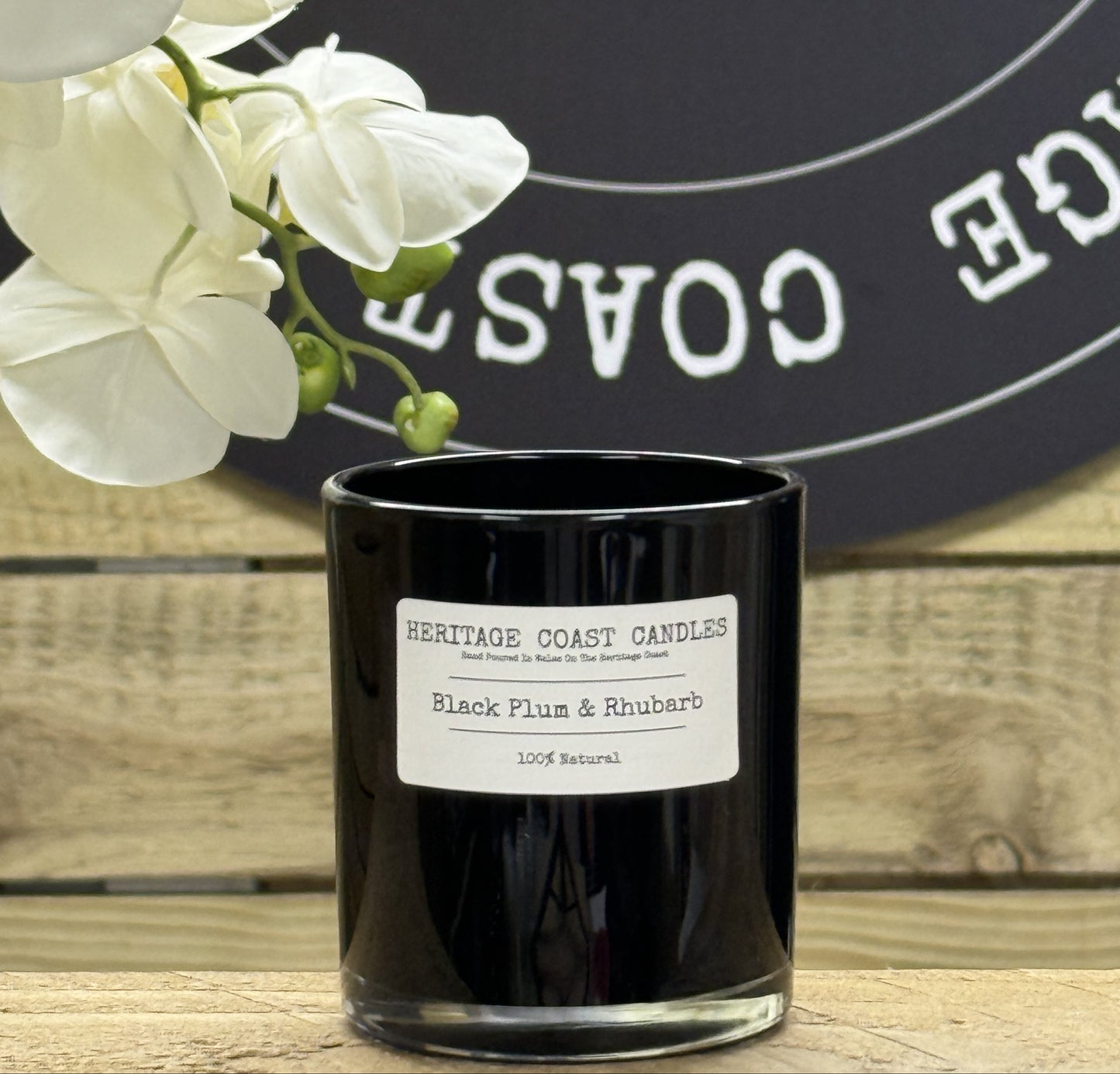 Heritage Coast Candles Black Plum & Rhubarb Glass Jar Candle