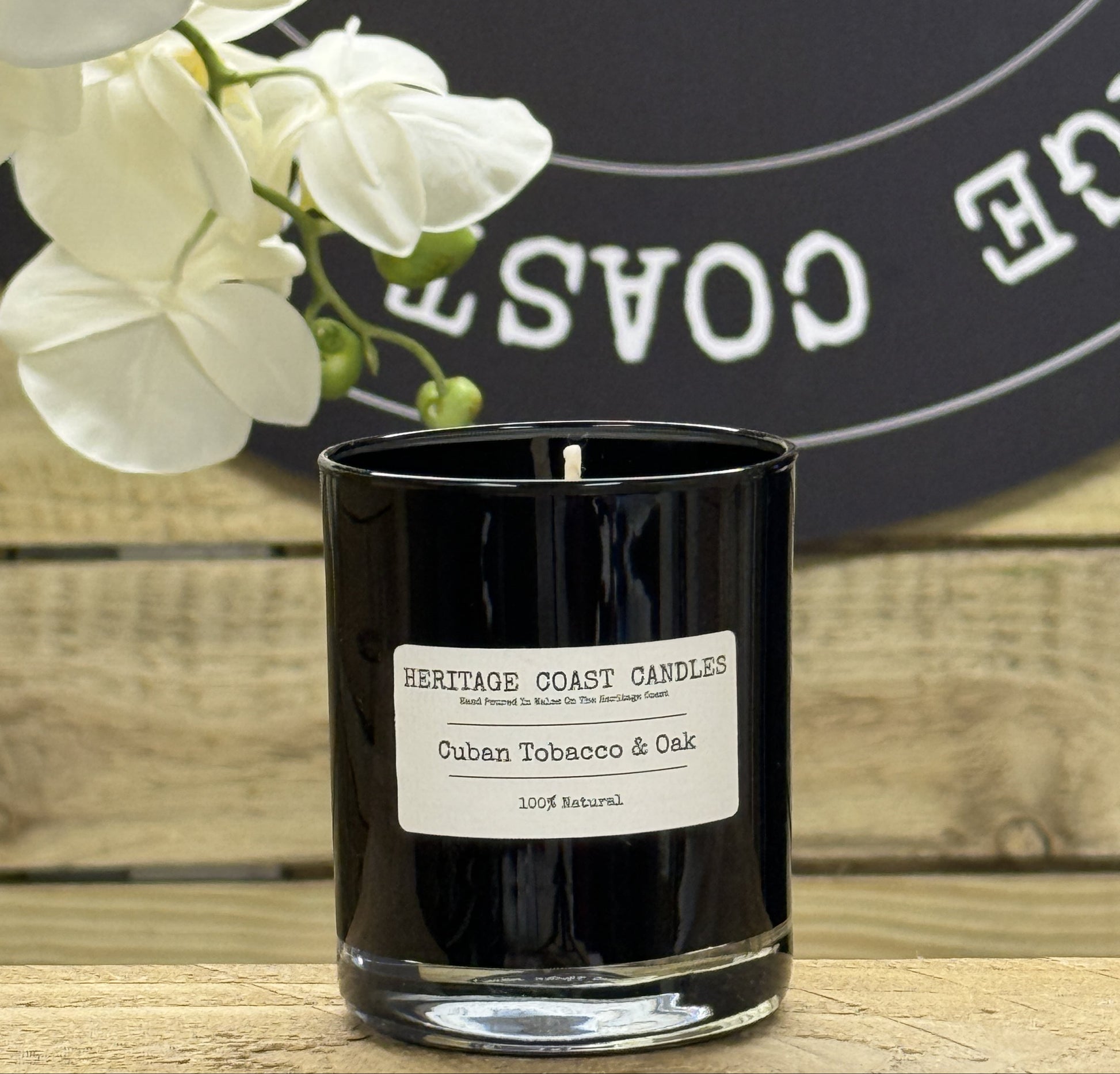 Heritage Coast Candles Cuban Tobacco & Oak Glass Jar Candle