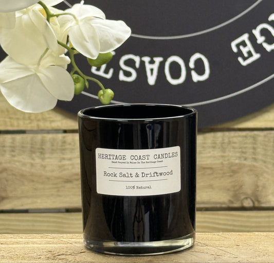 Heritage Coast Candles Rock Salt & Driftwood Glass Jar Candle